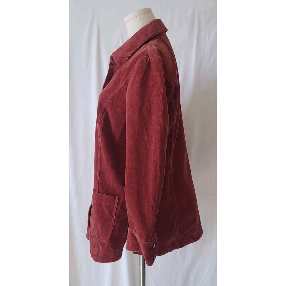 Vintage St. John Sport Womens Dark Red Corduroy Button Up Jacket Small - Picture 4 of 6